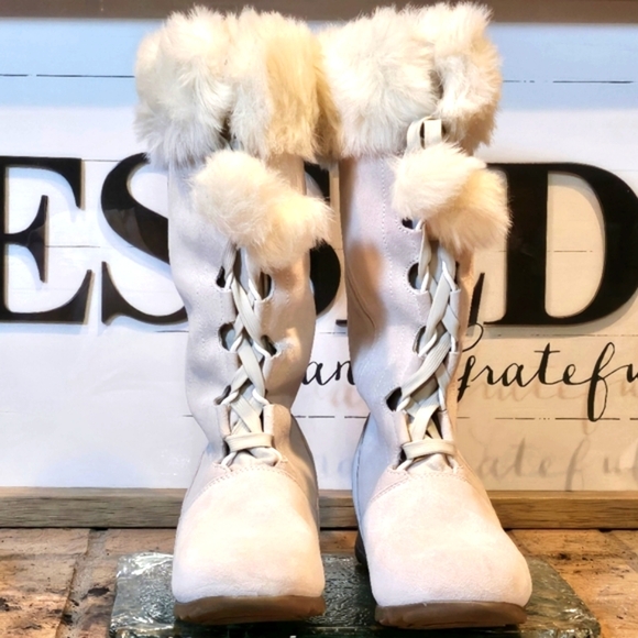 Sporto Lila Waterproof Thermolite Light Pink Winter White Wedge Boot Wmns Sz 10 - Picture 2 of 12